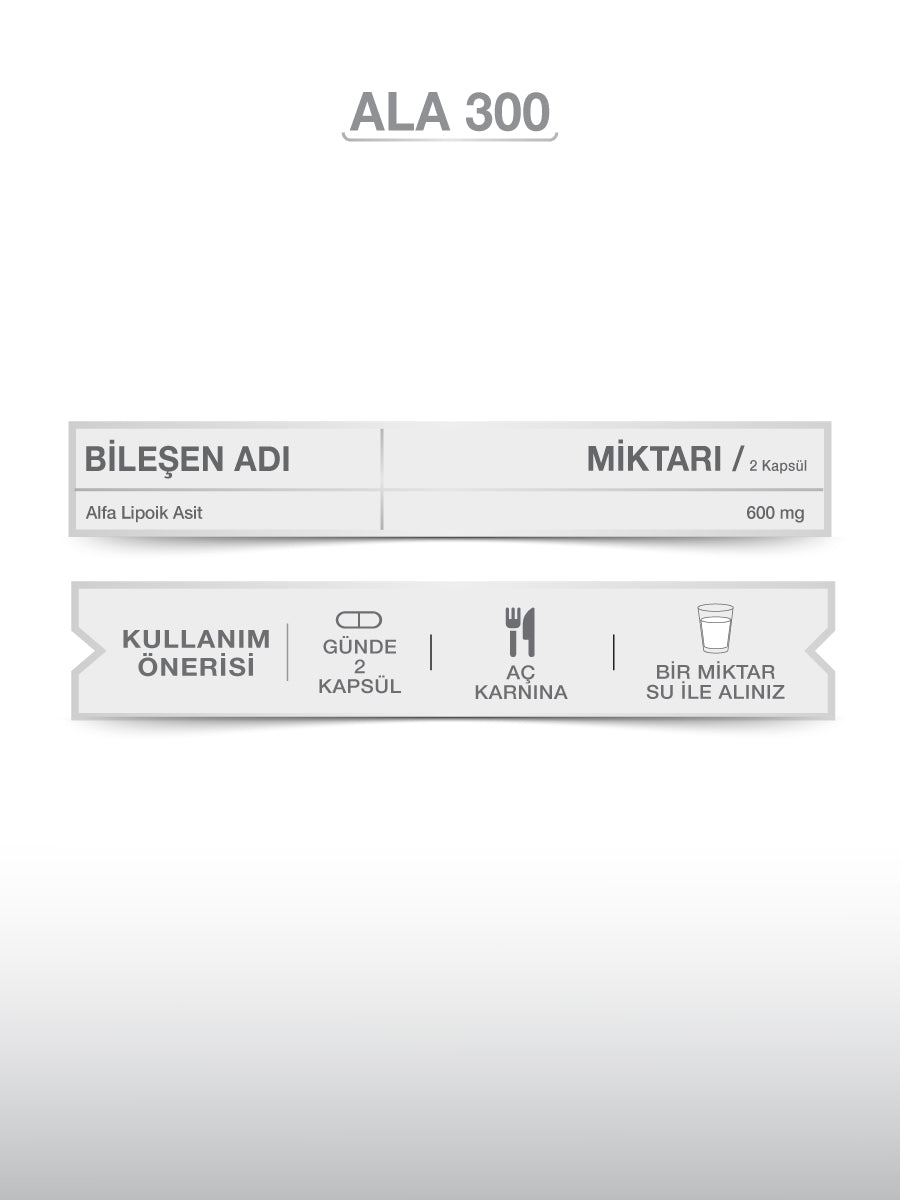 ALFA LİPOİK ASİT (ALA 300)  60 KAPSÜL