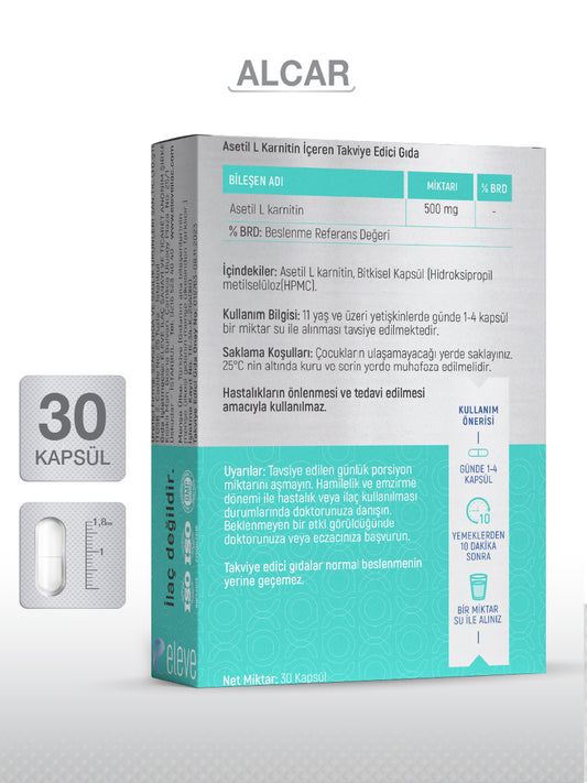 ALCAR (ASETİL L-KARNİTİN) 30 KAPSÜL