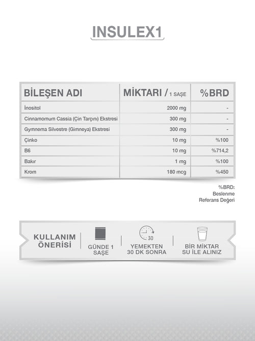 GOODDAY INSULEX1 30 SAŞE TAKVİYE EDİCİ GIDA