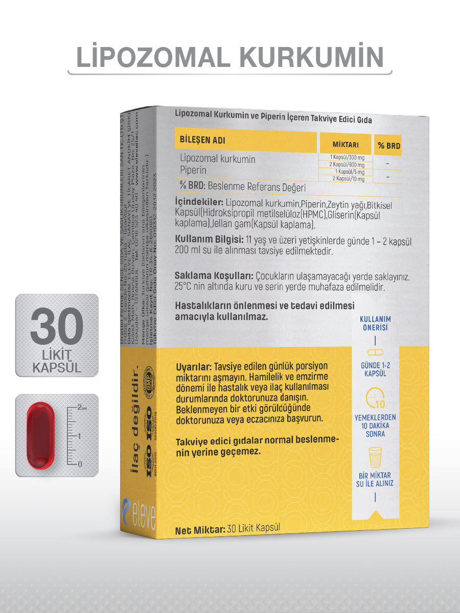 LİPOZOMAL KURKUMİN 30 LİKİT KAPSÜL