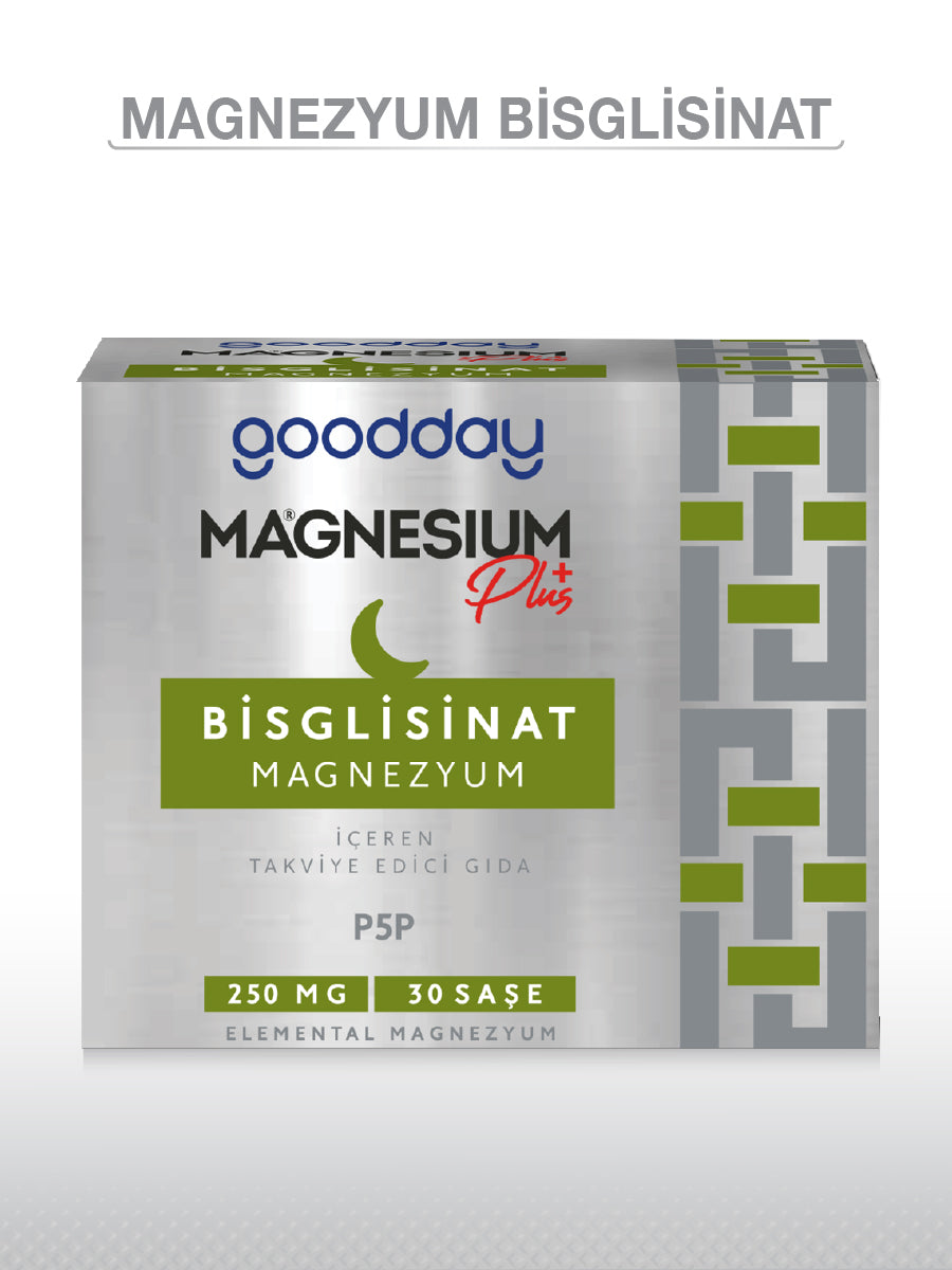 GOODDAY MAGNESIUM PLUS G (Mg. BİSGLİSİNAT) & P5P 30 SAŞE