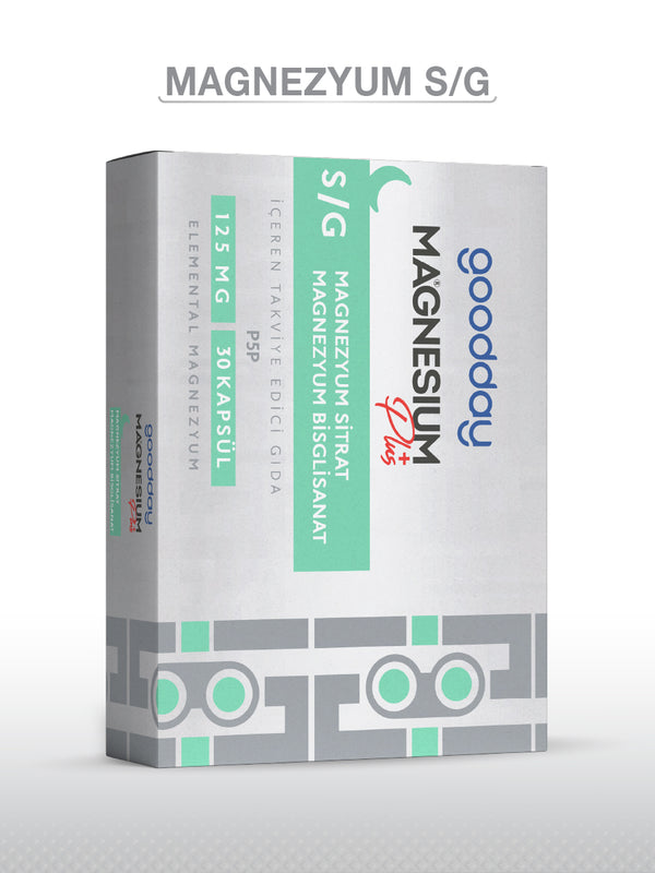 GOODDAY MAGNESIUM PLUS  S/G (BİSGLİSİNAT SİTRAT & P5P) 30 KAPSÜL