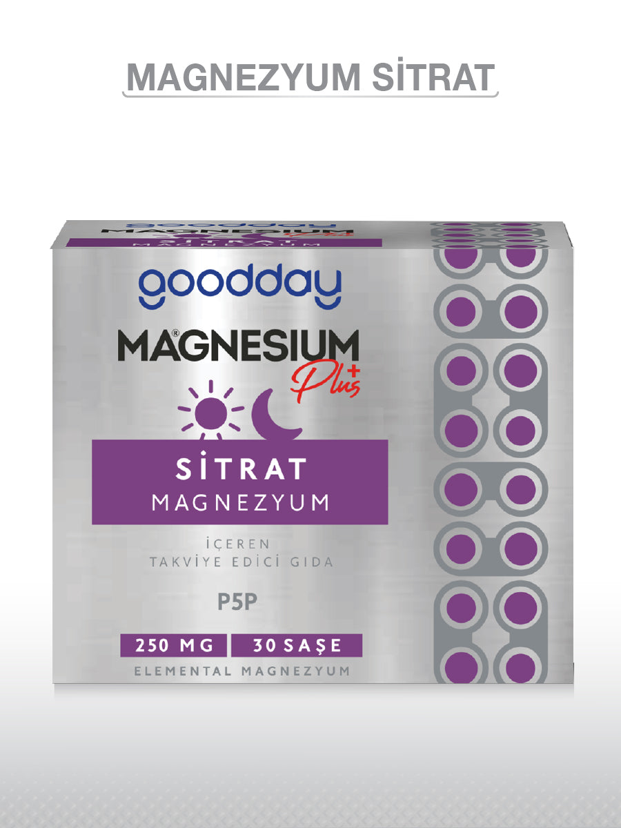 GOODDAY MAGNESIUM PLUS S (Mg. SİTRAT) & P5P 30 Saşe