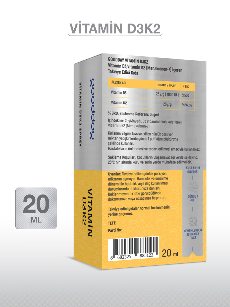 VİTAMİN D3K2 20 ML